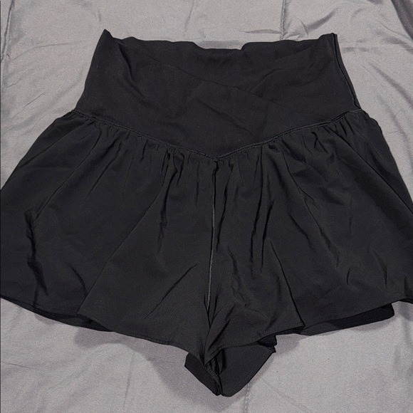 aerie Pants - Aerie Black High-Rise Shorts/ Skirt